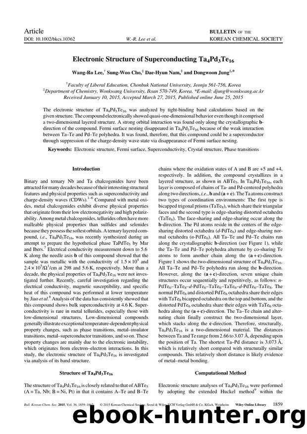 Electronic Structure of Superconducting Ta4Pd3Te16 by Unknown