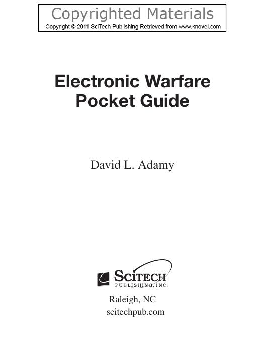 Electronic Warfare Pocket Guide by David Adamy