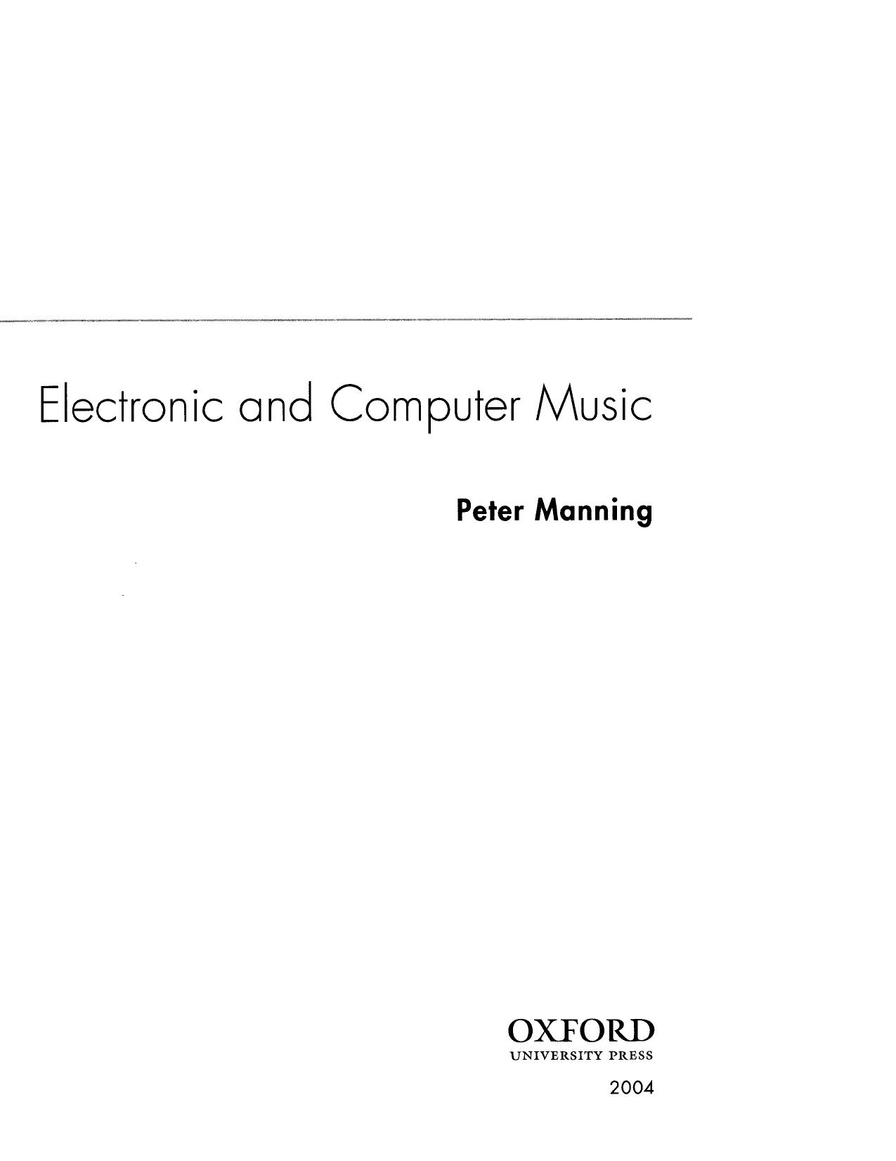 Electronic and Computer Music by P. Maning