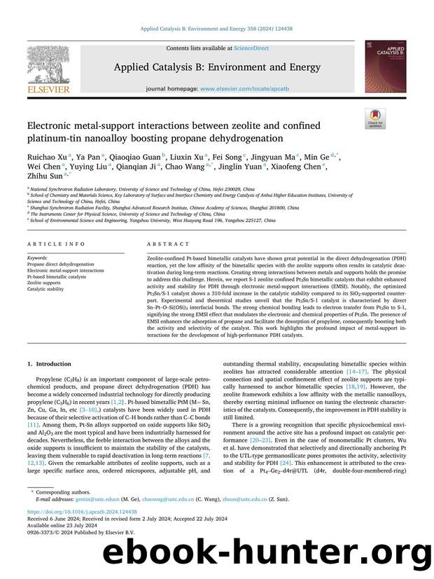 Electronic metal-support interactions between zeolite and confined platinum-tin nanoalloy boosting propane dehydrogenation by Ruichao Xu