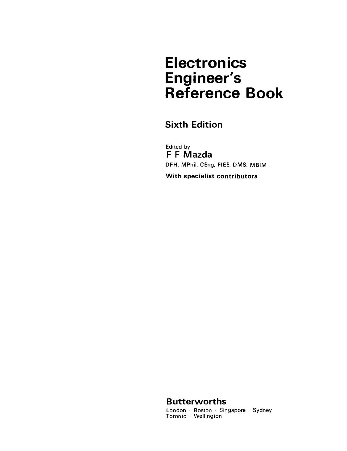 Electronics Engineer's Reference Book by F. F. Mazda (Eds.)