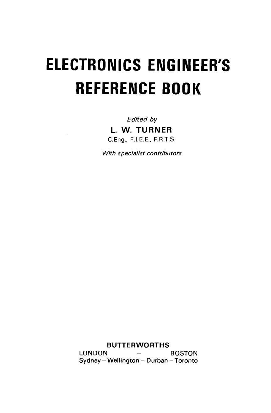 Electronics Engineer's Reference Book by L. W. Turner (Eds.)