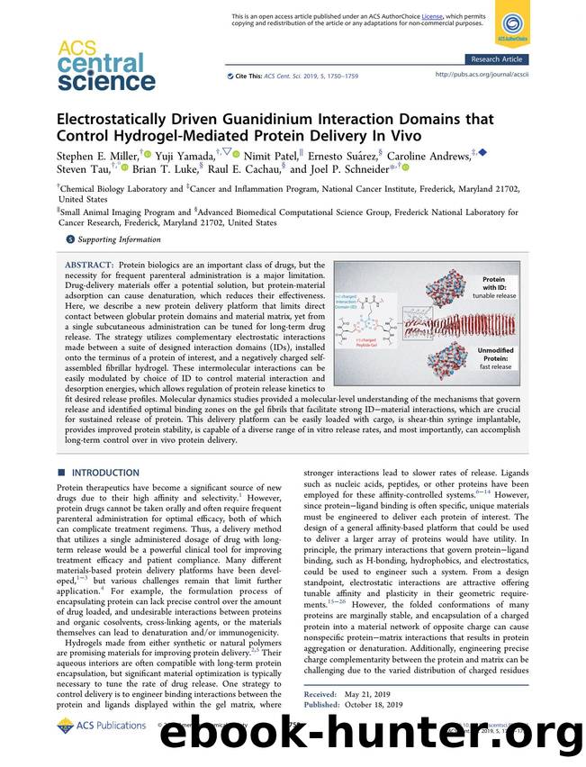 Electrostatically Driven Guanidinium Interaction Domains that Control Hydrogel-Mediated Protein Delivery In Vivo by unknow