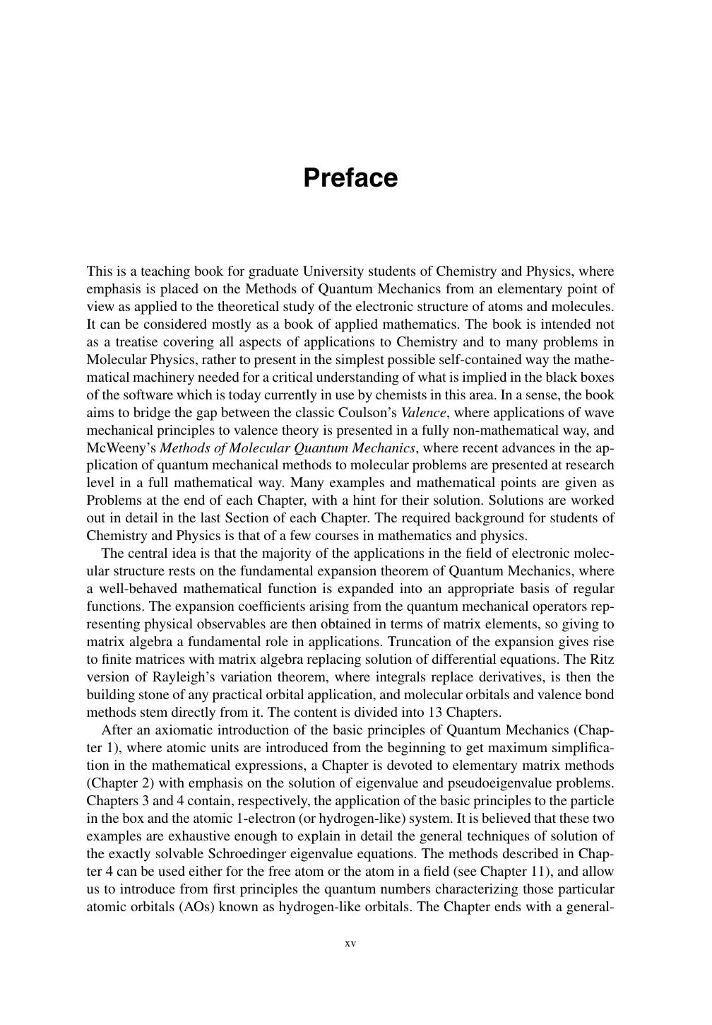 Elementary Methods of Molecular Quantum Mechanics by Valerio Magnasco (Auth.)