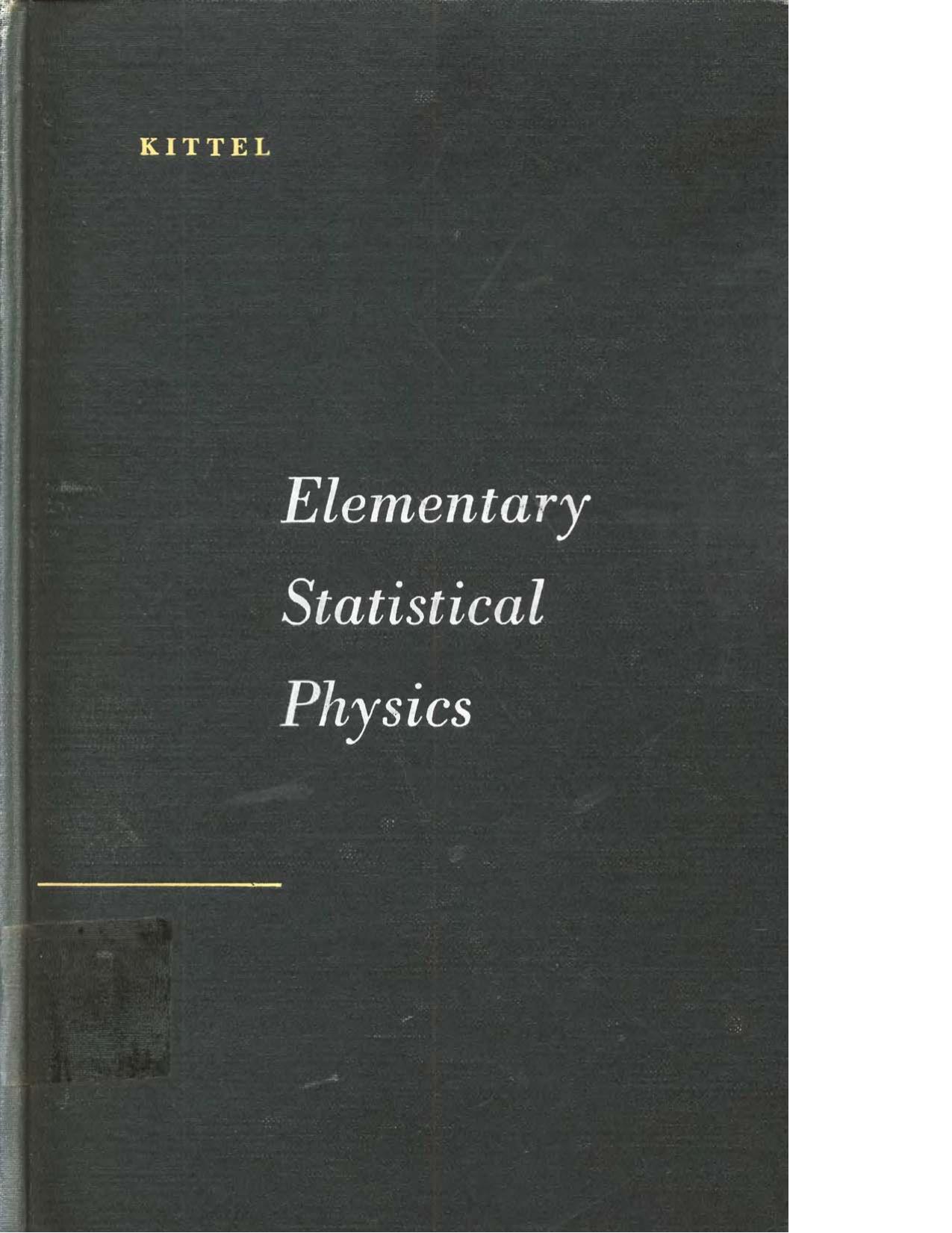 Elementary statistical physics by Charles Kittel