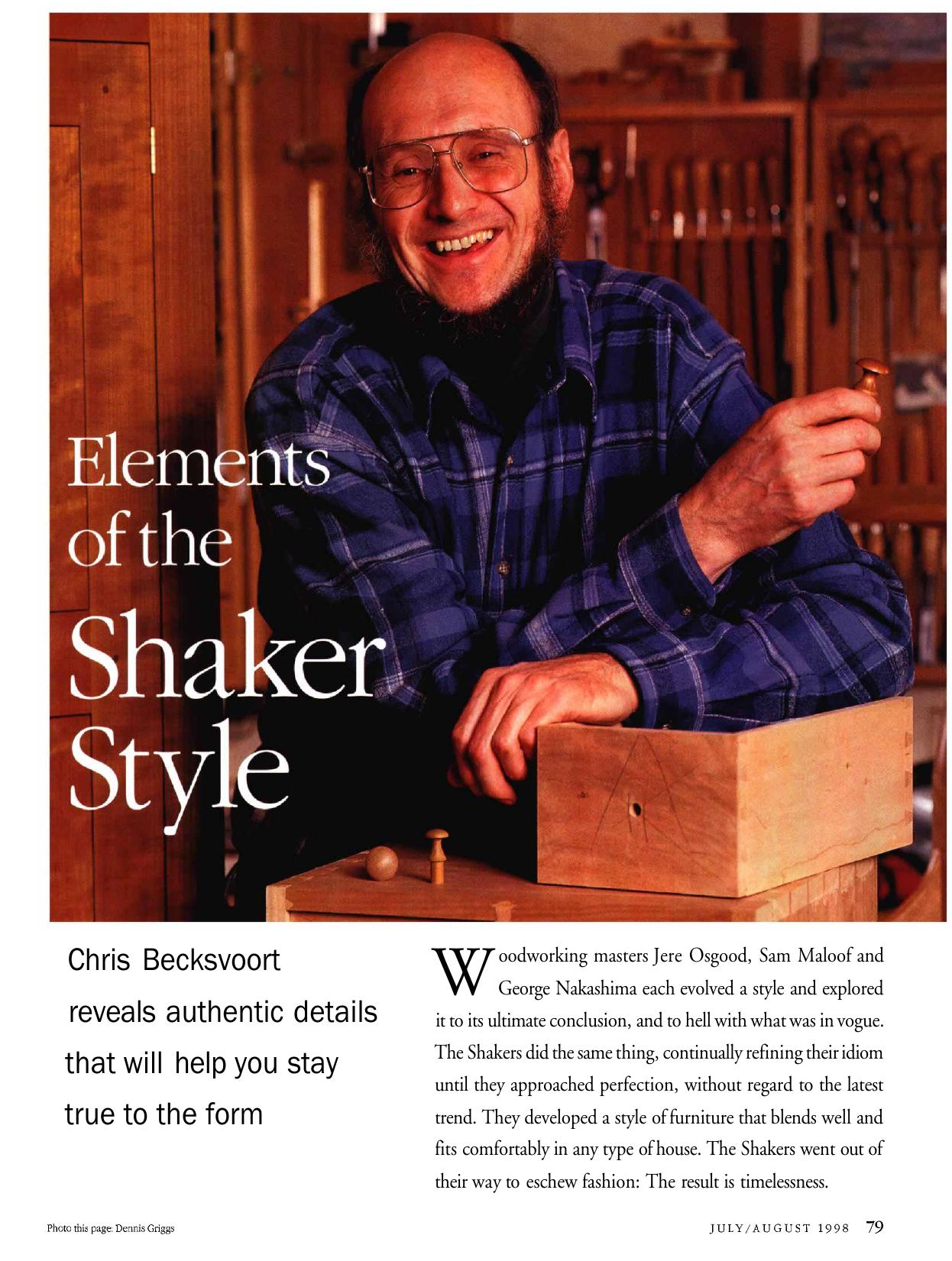 Elements of the Shaker Style by Christian Becksvoort