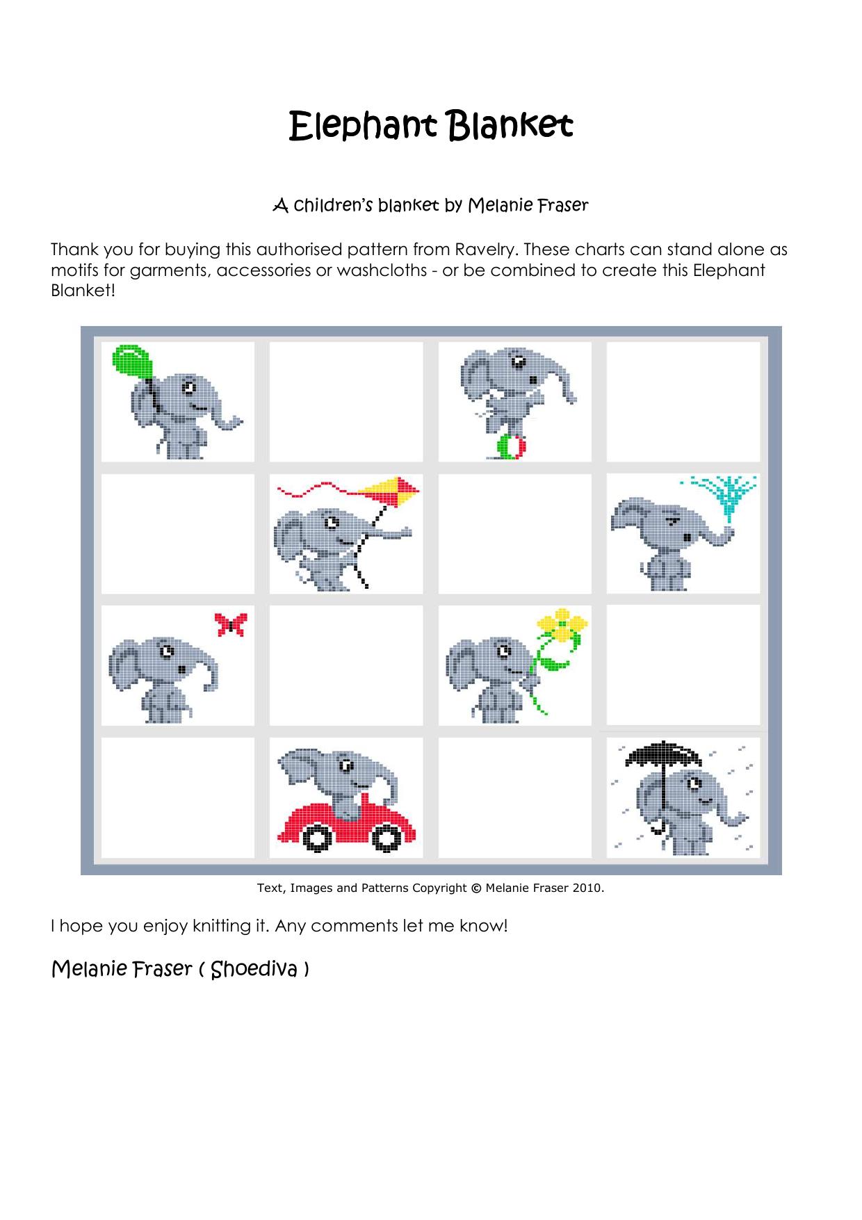 Elephant Blanket PDF by Mel