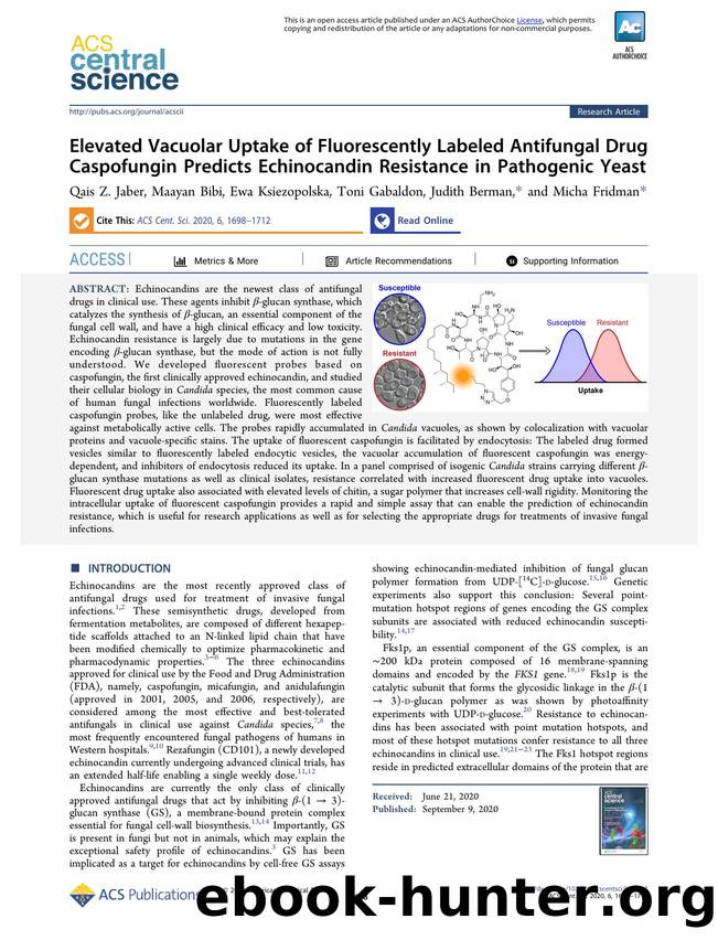 Elevated Vacuolar Uptake of Fluorescently Labeled Antifungal Drug Caspofungin Predicts Echinocandin Resistance in Pathogenic Yeast by unknow