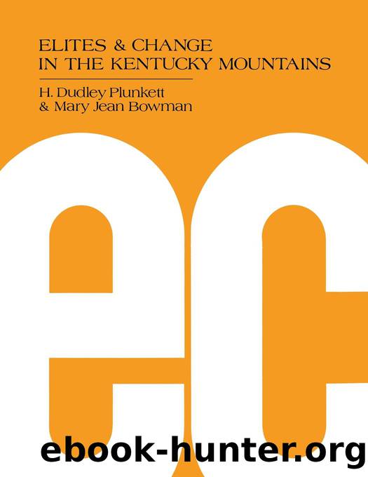 Elites and Change in the Kentucky Mountains by Plunkett H. Dudley;Bowman Mary Jean; & Mary Jean Bowman