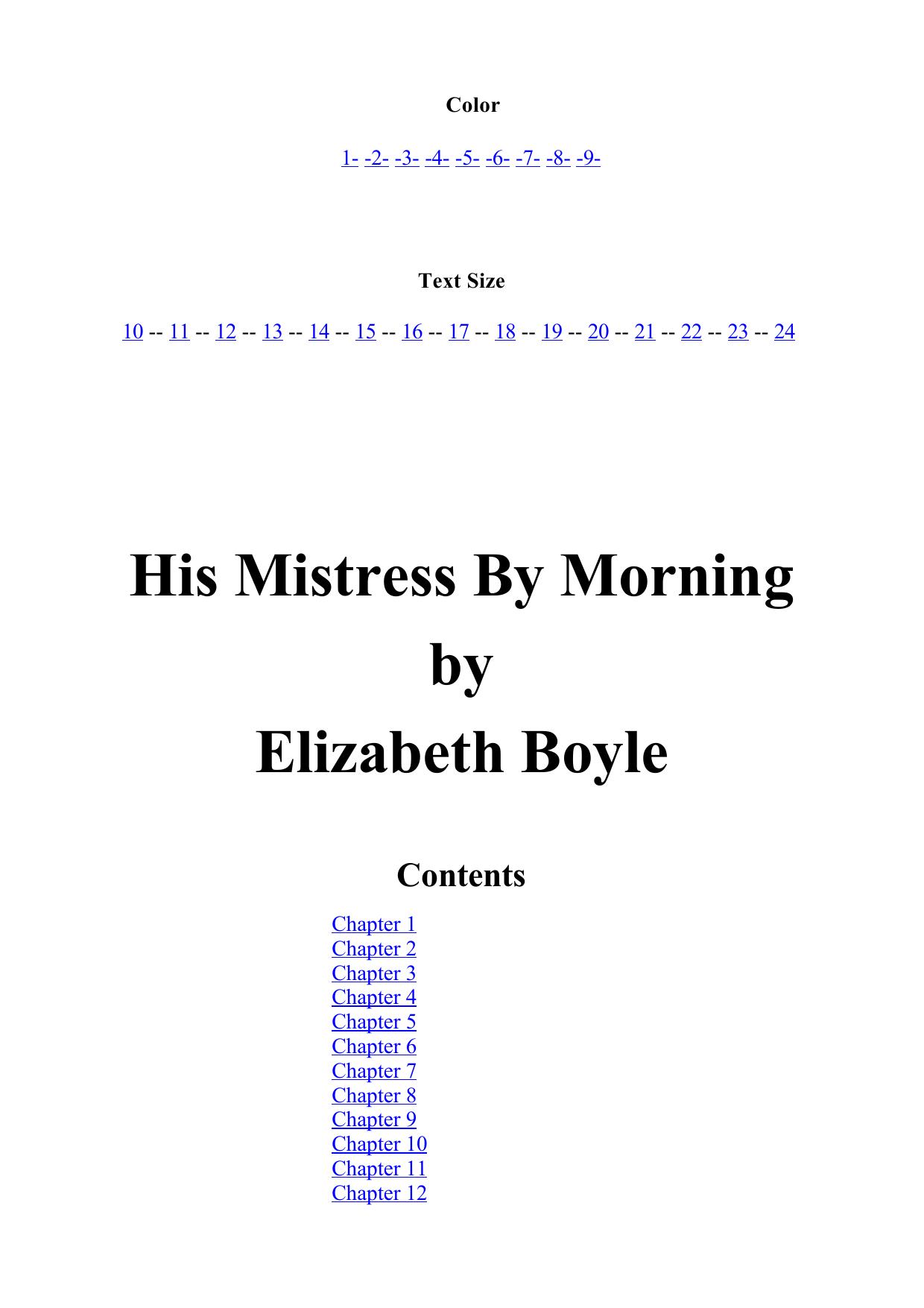 Elizabeth Boyle - Danvers Family Tree 07 by His Mistress By Morning