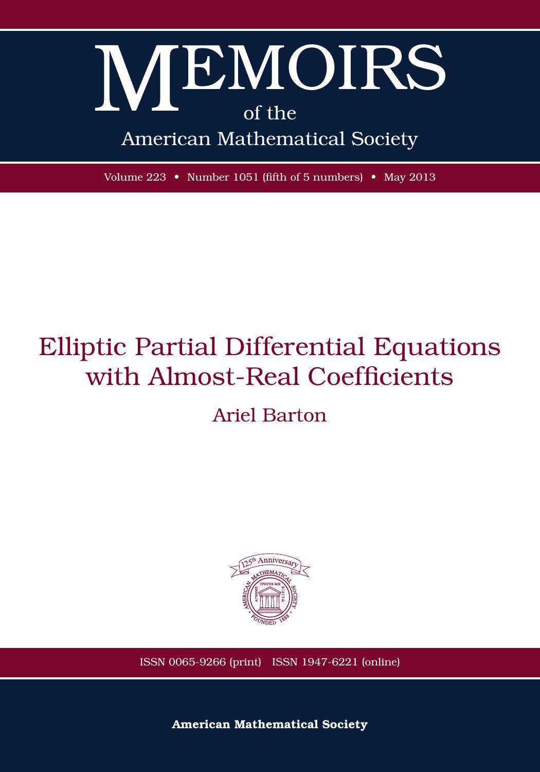 Elliptic partial differential equations with almost-real coefficients by Ariel Barton