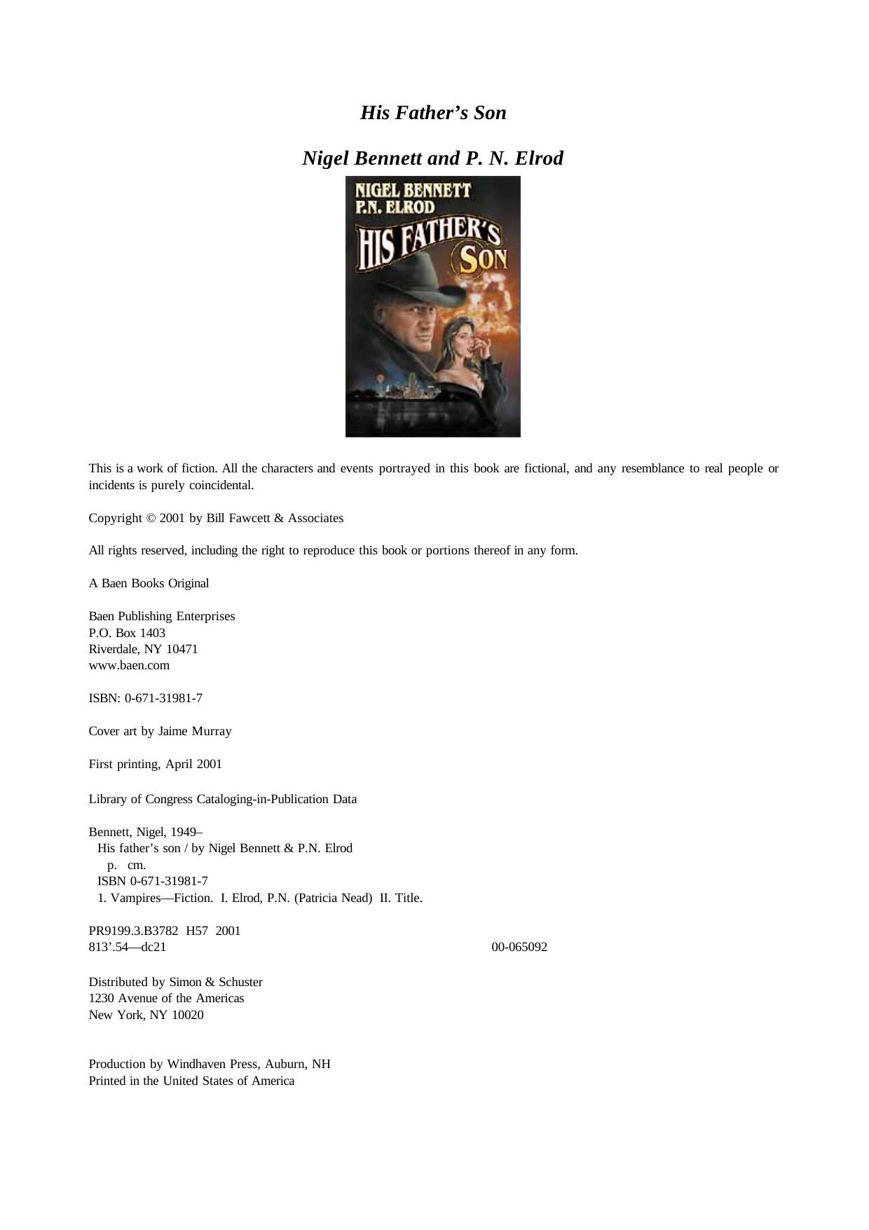 Elrod, P. N. - Ethical Vampires 02 by His Father's Son (with Nigel Bennett)