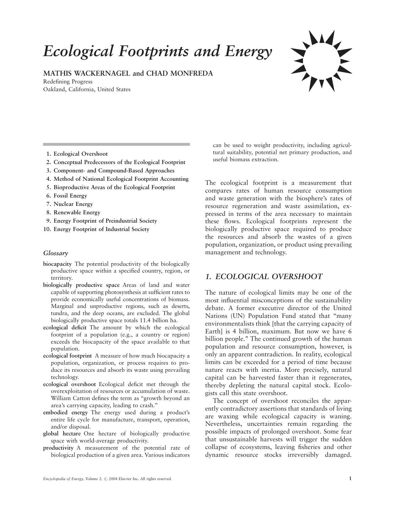 Elsevier Science Encyclopedia of Energy Vol 2 by Unknown