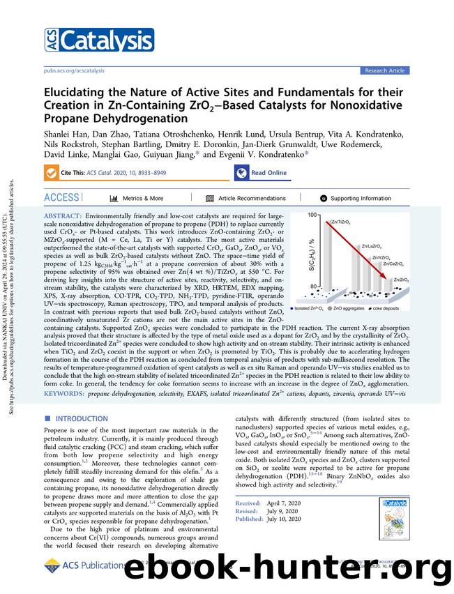 Elucidating the Nature of Active Sites and Fundamentals for their Creation in Zn-Containing ZrO2âBased Catalysts for Nonoxidative Propane Dehydrogenation by unknow