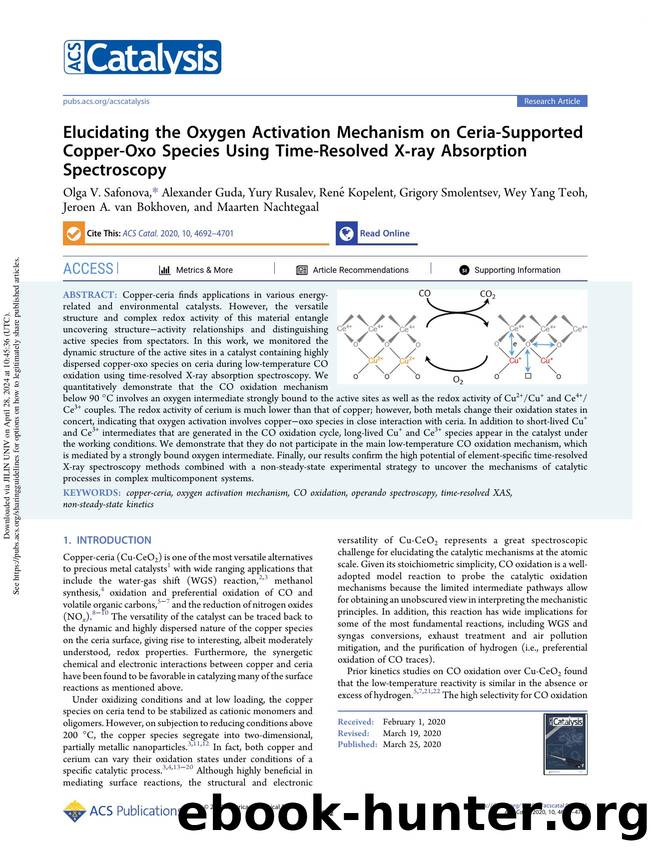 Elucidating the Oxygen Activation Mechanism on Ceria-Supported Copper-Oxo Species Using Time-Resolved X-ray Absorption Spectroscopy by unknow