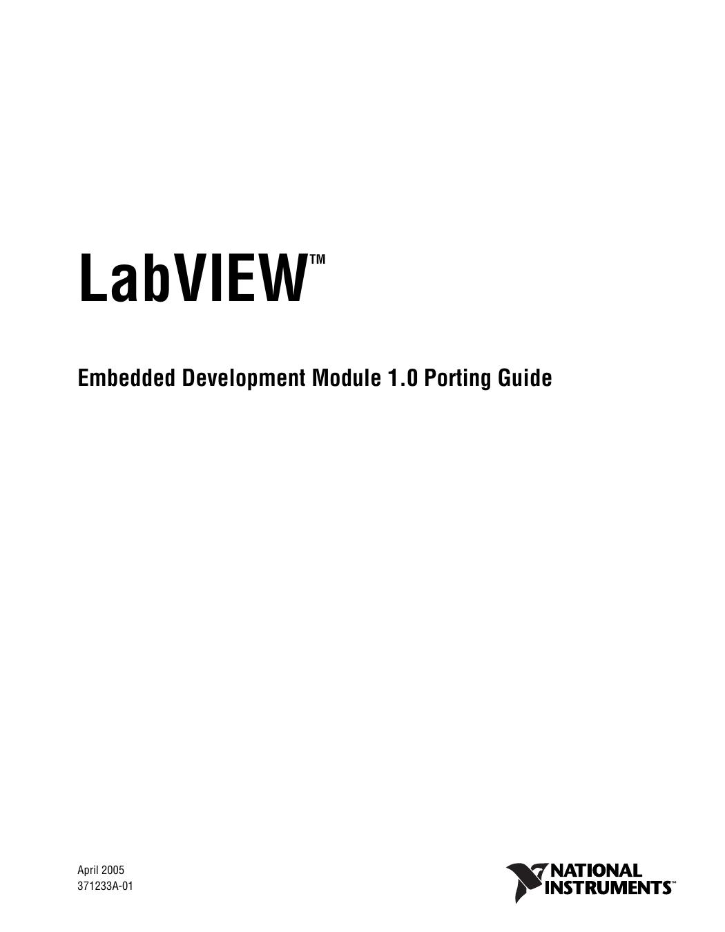 Embedded Development Module 1.0 Porting Guide by Technical Communications