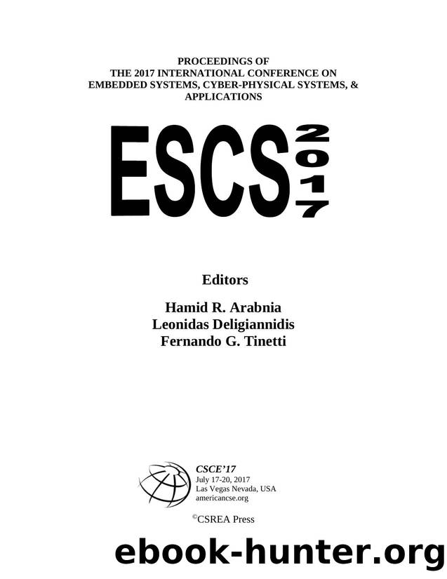 Embedded Systems, Cyber-Physical Systems, and Applications by Hamid R. Arabnia; Leonidas Deligiannidis; Fernando G. Tinetti
