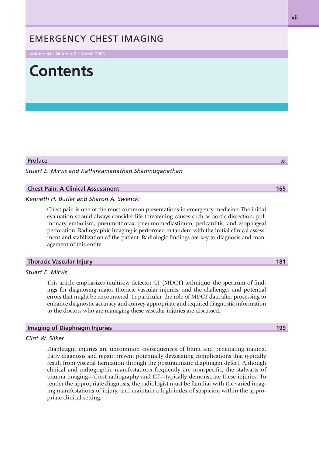 Emergency Chest Imaging, An Issue of Radiologic Clinics by Tommaso Scarabino Ugo Salvolini Randy J. Jinkins