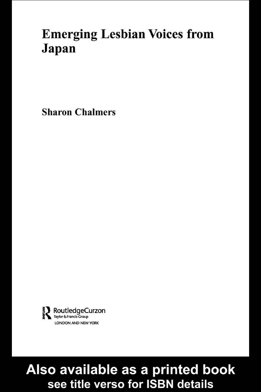 Emerging Lesbian Voices from Japan by Sharon Chalmers