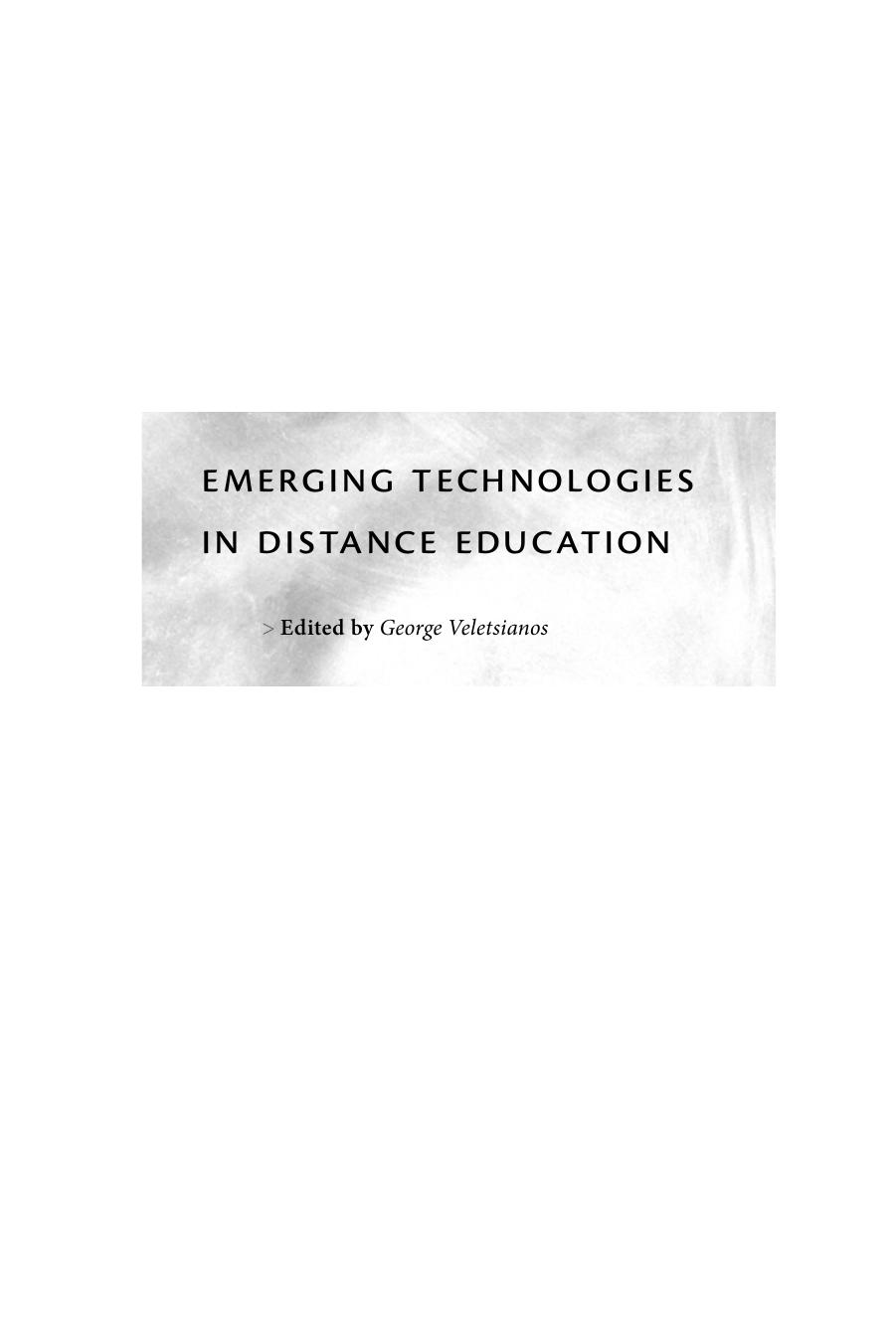 Emerging Technologies in Distance Education (Issues in Distance Education) by George Veletsianos
