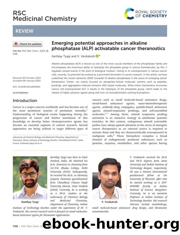 Emerging potential approaches in alkaline phosphatase (ALP) activatable cancer theranostics by Kartikay Tyagi & V. Venkatesh