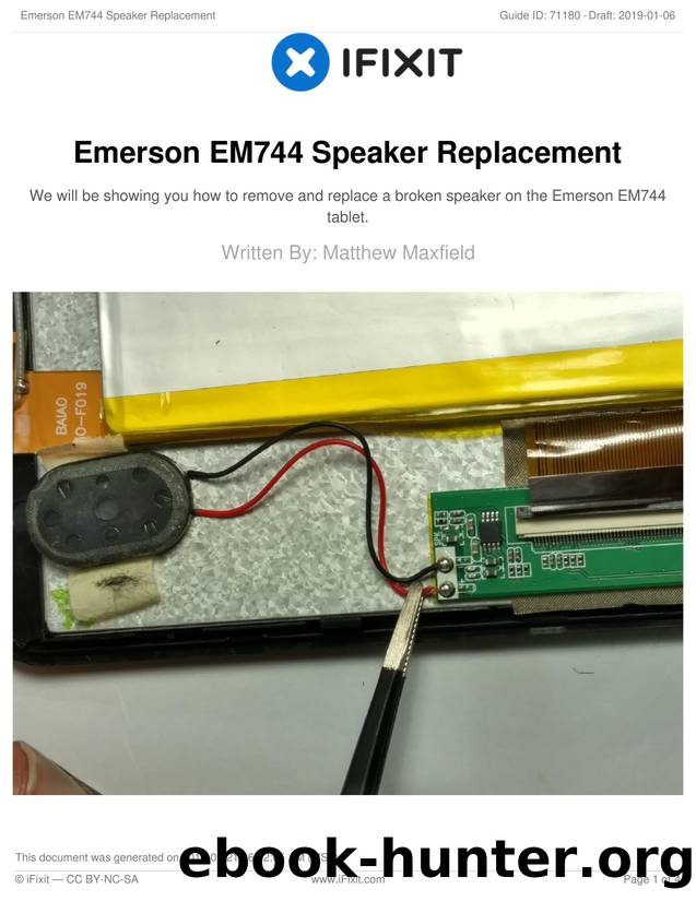 Emerson EM744 Speaker Replacement by Unknown