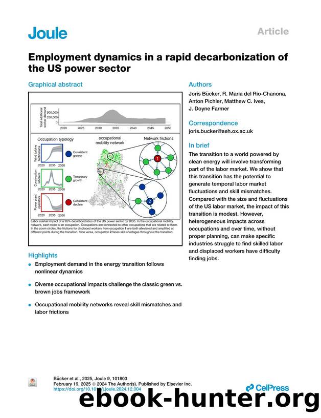 Employment dynamics in a rapid decarbonization of the US power sector by Joris Bücker & R. Maria del Rio-Chanona & Anton Pichler & Matthew C. Ives & J. Doyne Farmer