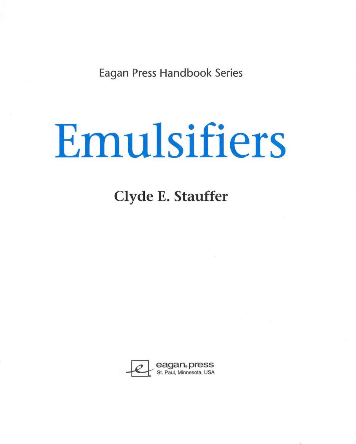 Emulsifiers by Stauffer Clyde E
