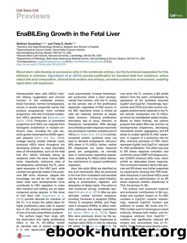 EnaBILEing Growth in the Fetal Liver by Wolfram Goessling & Trista E. North
