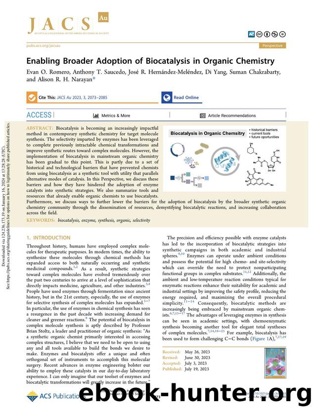Enabling Broader Adoption of Biocatalysis in Organic Chemistry by unknow
