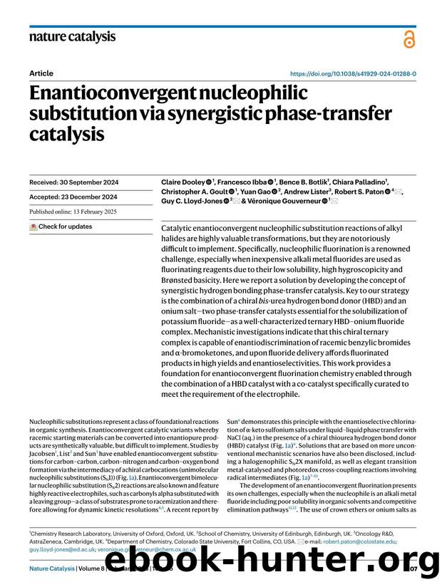 Enantioconvergent nucleophilic substitution via synergistic phase-transfer catalysis by unknow