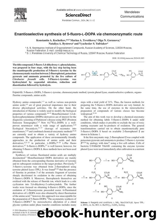 Enantioselective synthesis of 5-fluoro-L-DOPA via chemoenzymatic route by unknow