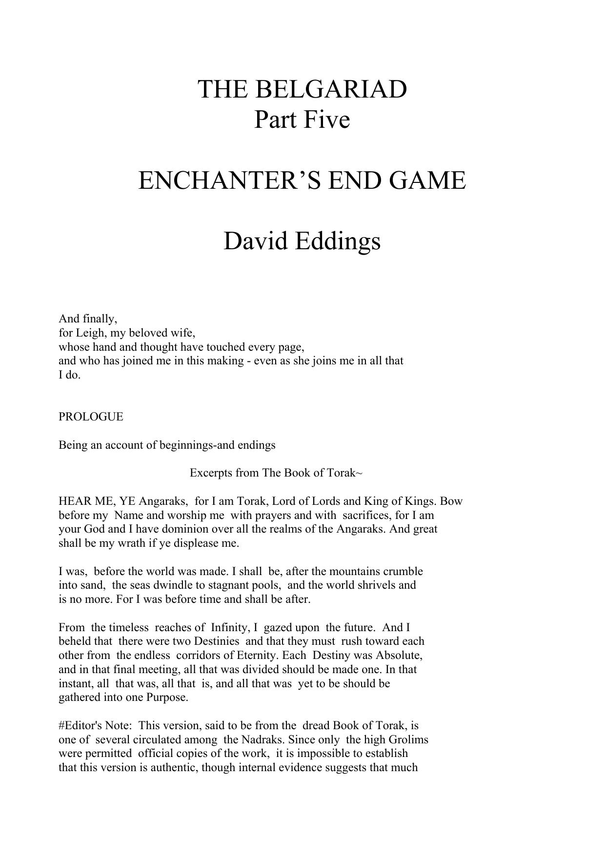 Enchanter's End Game by David Eddings