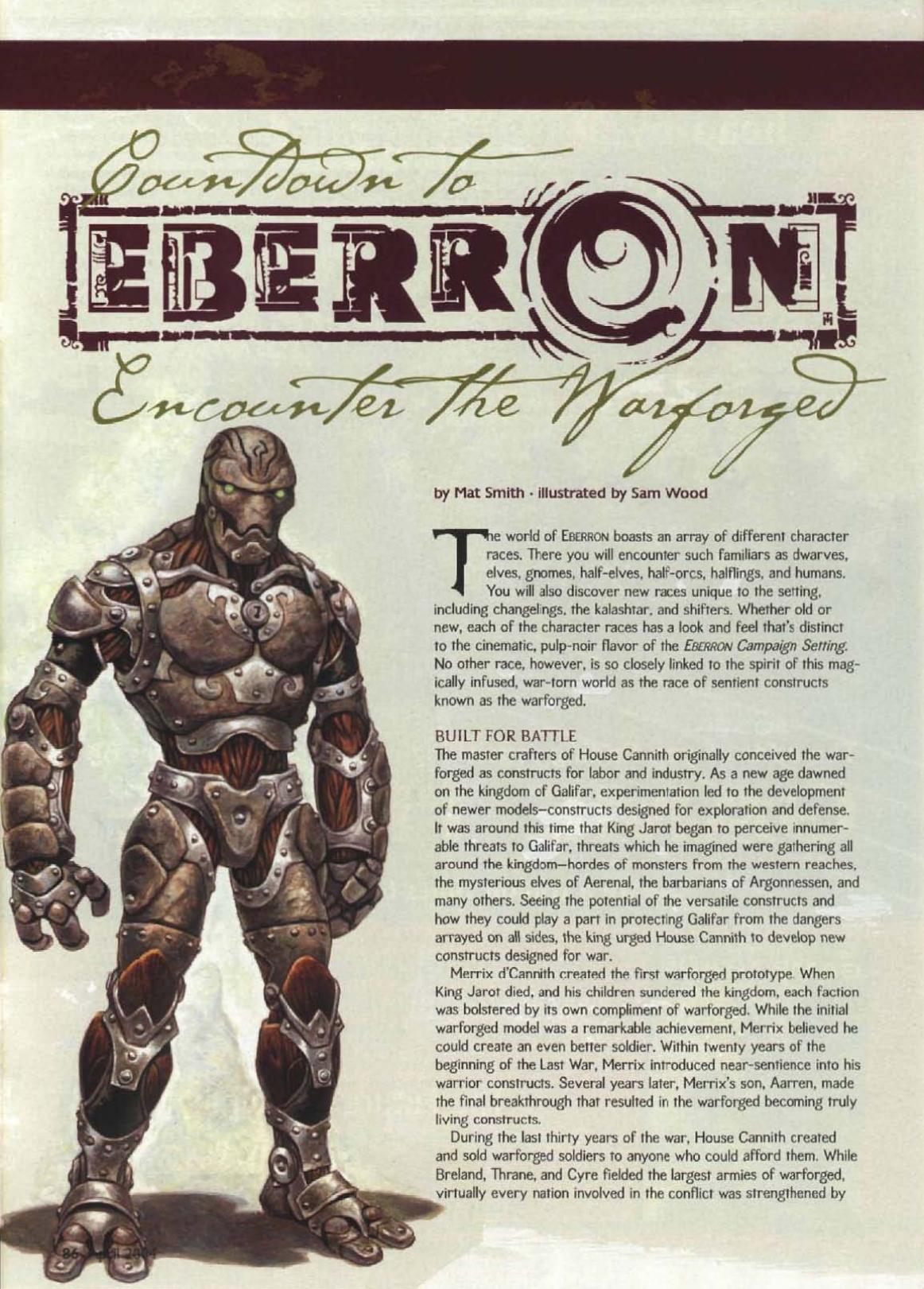 Encounter The Warforged (From Dragon Magazine #318) by Unknown