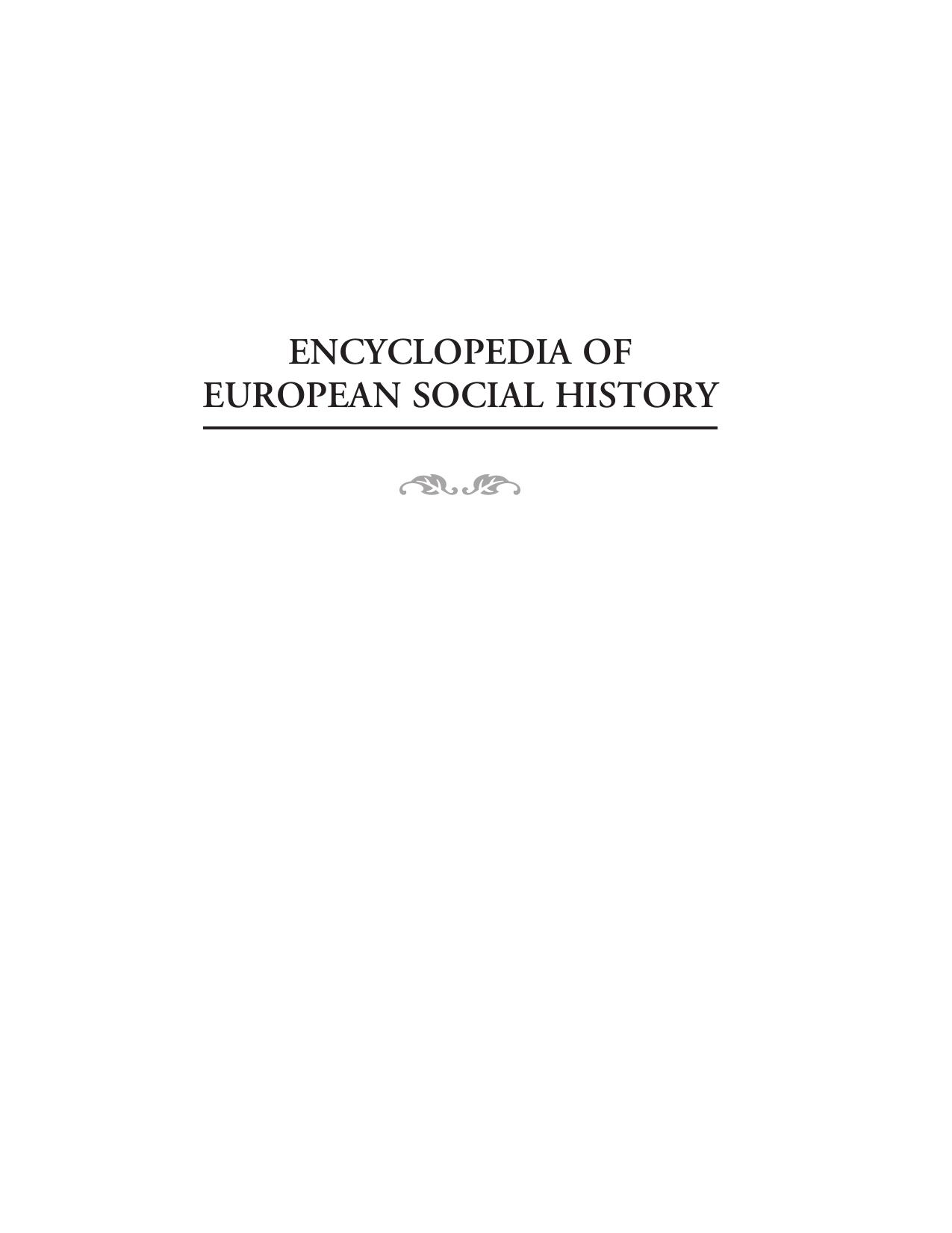 Encyclopedia Of European Social History by Unknown