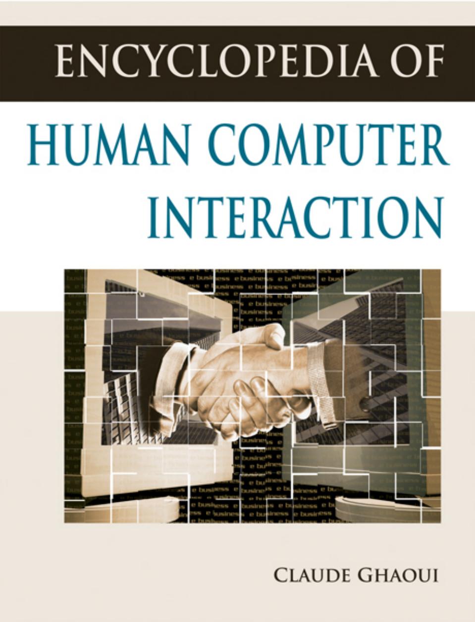 Encyclopedia Of Human Computer Interaction by Claude Ghaoui