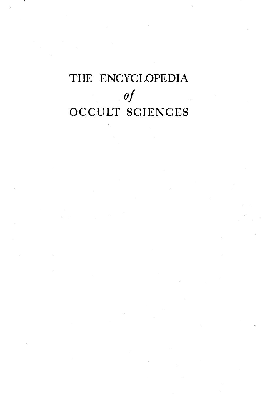 Encyclopedia Of Occult Sciences by Unknown