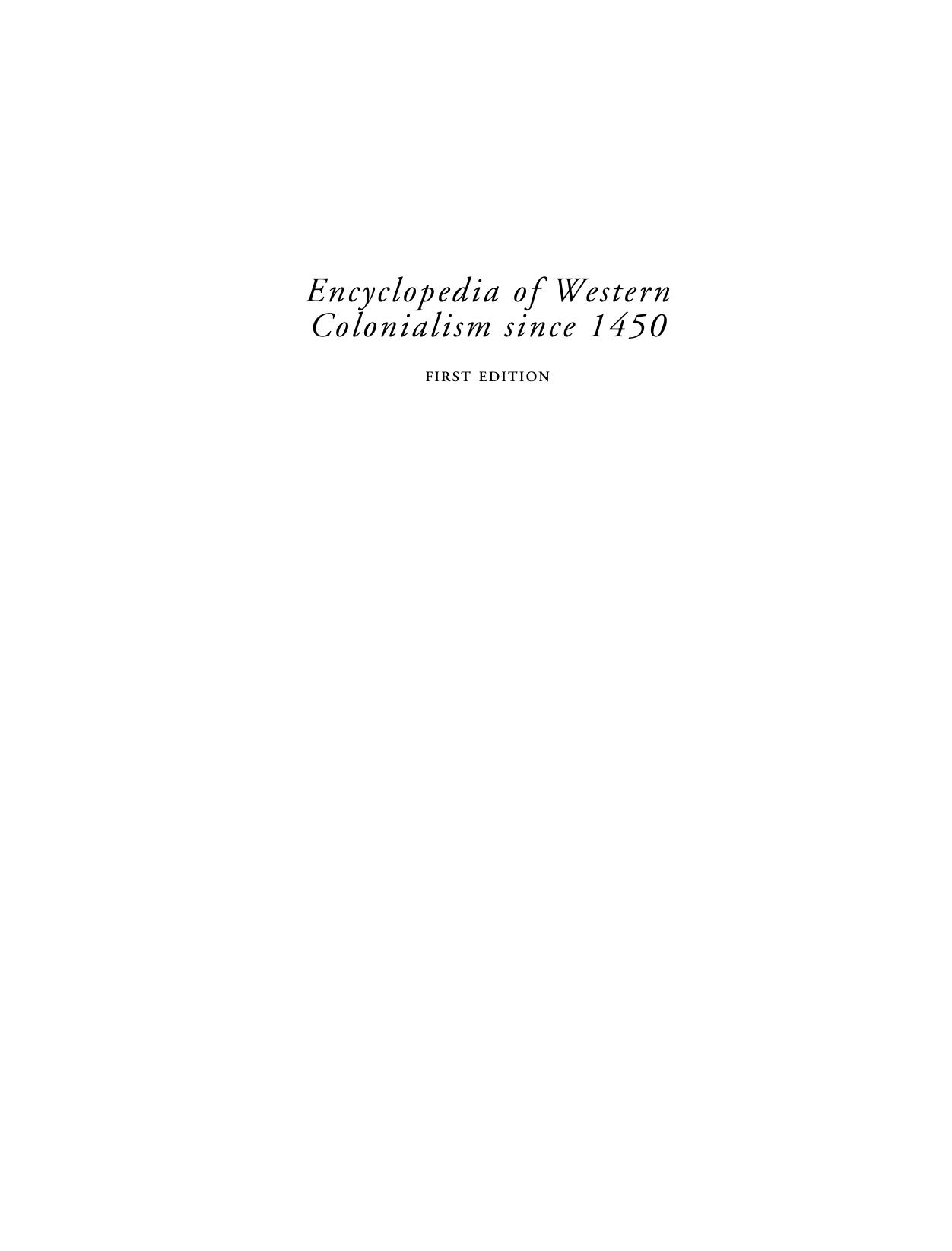 Encyclopedia Of Western Colonialism by Unknown