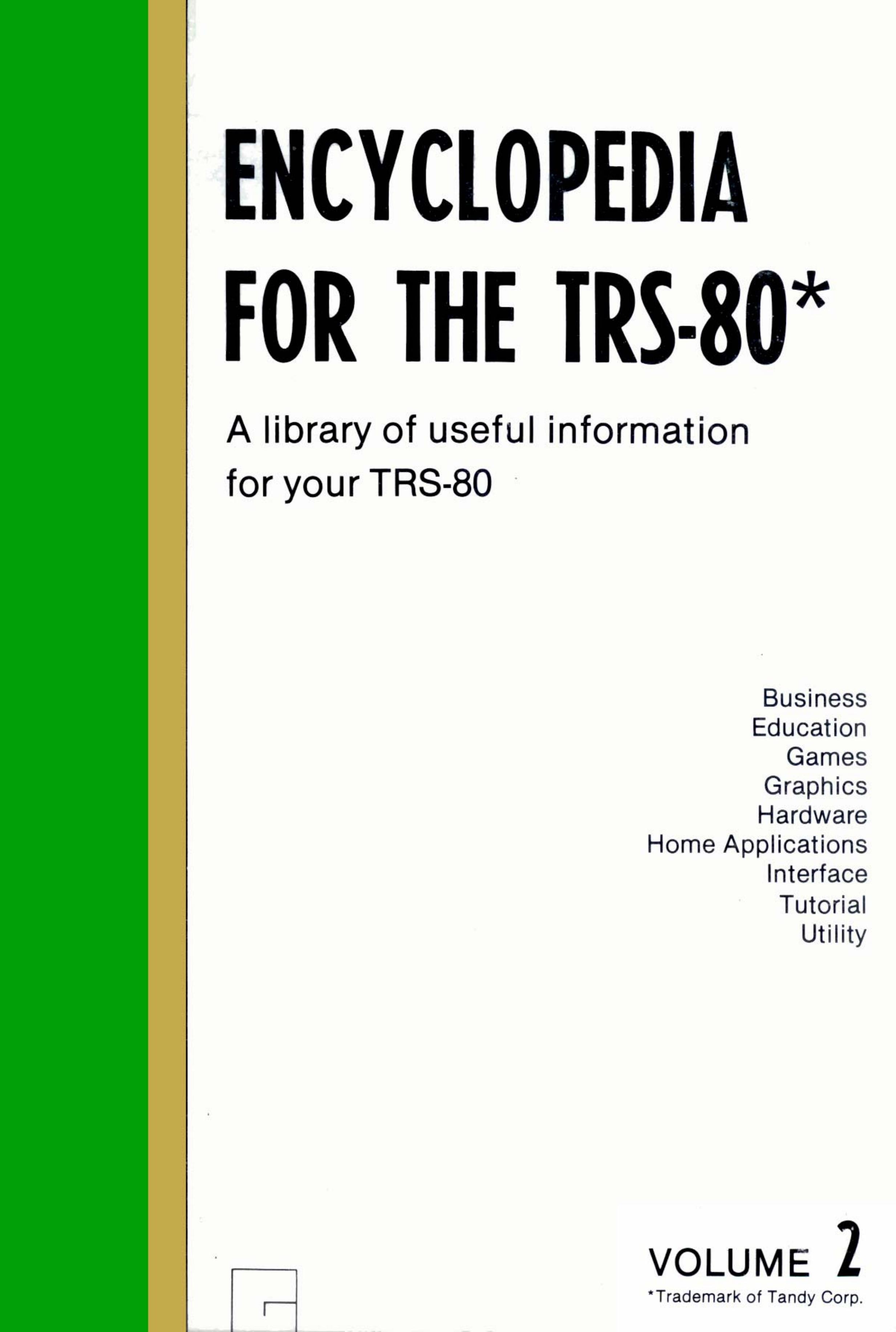 Encyclopedia for the TRS-80 Vol 02 (1981)(Wayne Green Inc)(pdf) by Scanned: Ira Goldklang