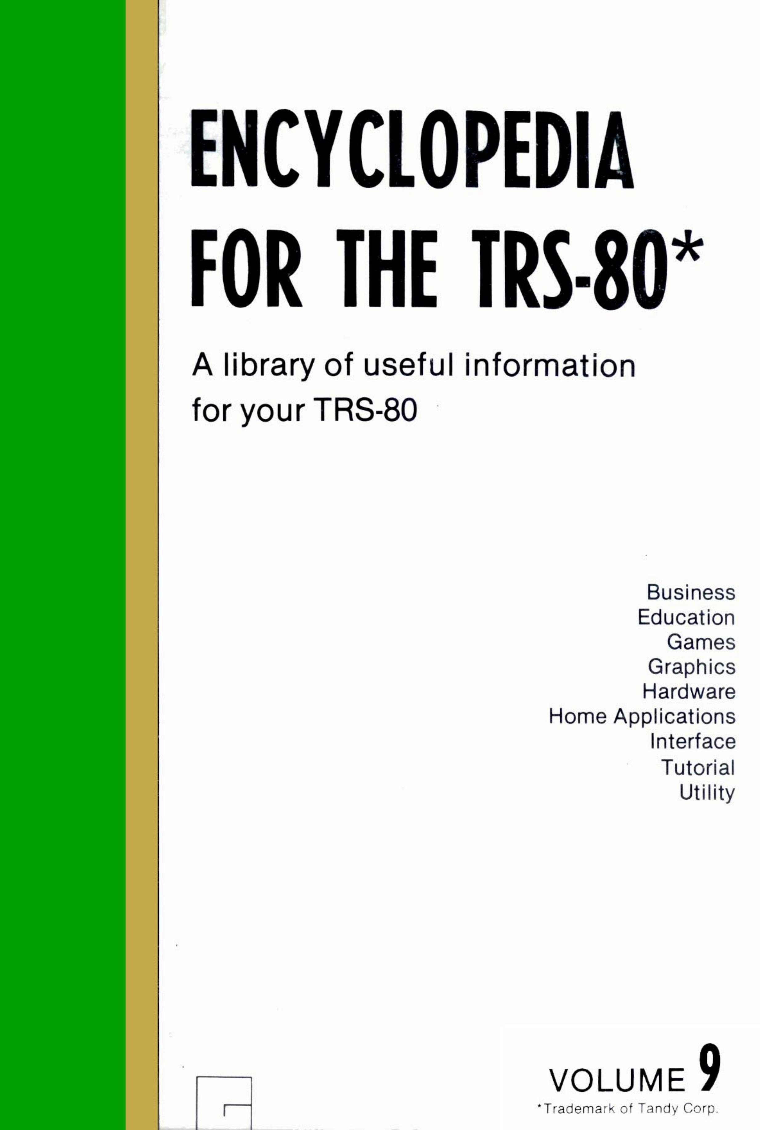 Encyclopedia for the TRS-80 Vol 09 (1982)(Wayne Green Inc)(pdf) by Scanned: Ira Goldklang