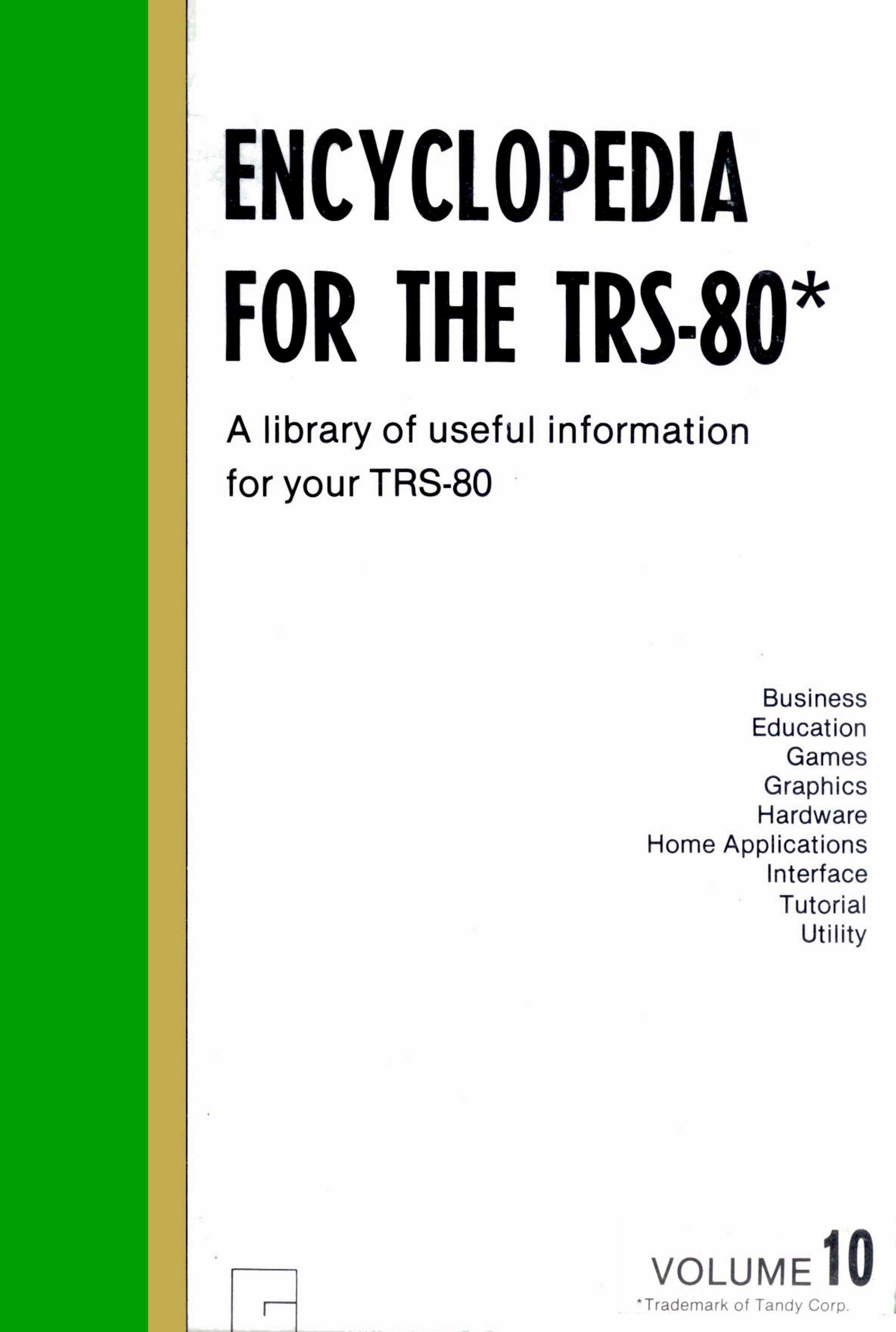 Encyclopedia for the TRS-80 Vol 10 (1982)(Wayne Green Inc)(pdf) by Scanned: Ira Goldklang