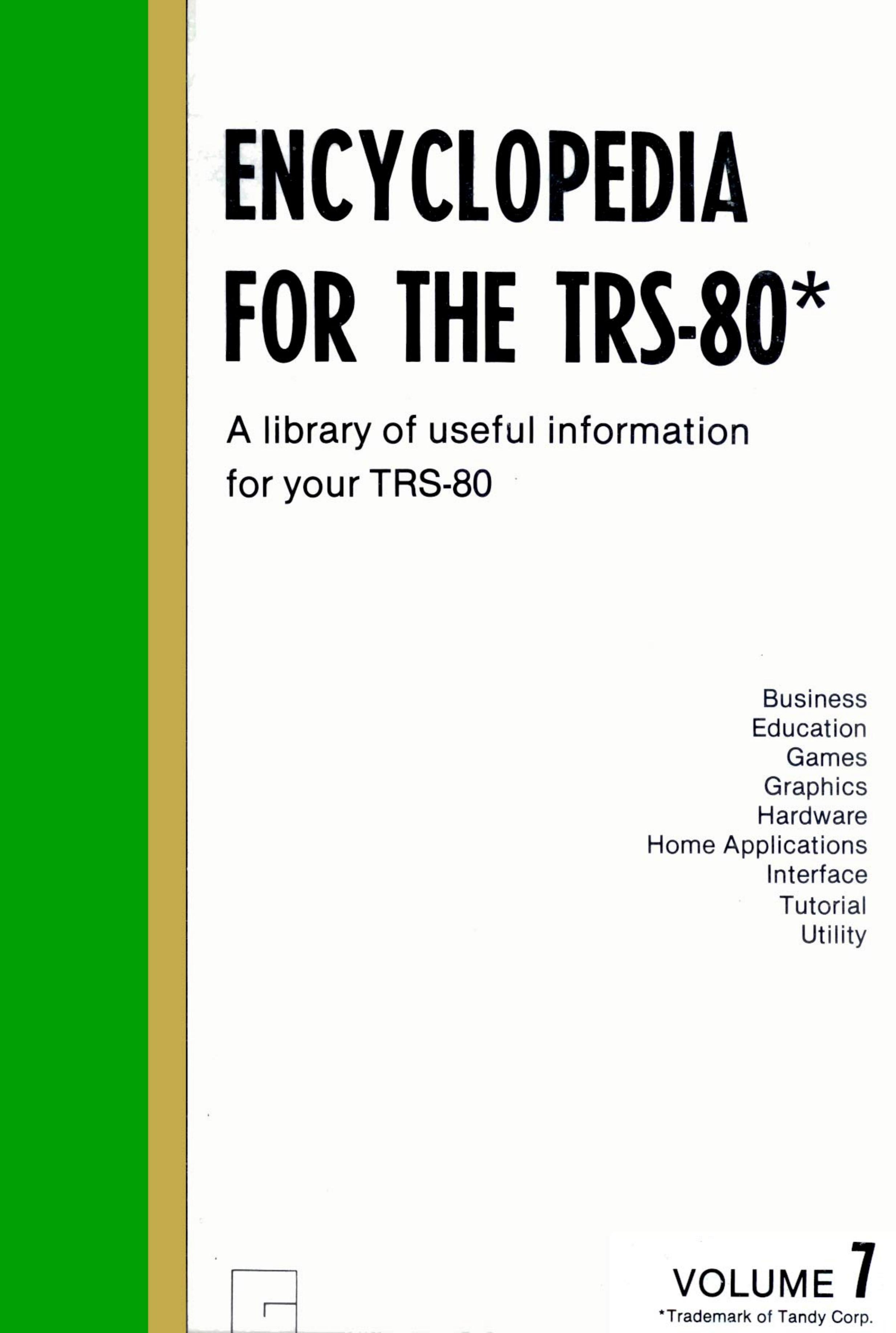 Encyclopedia for the TRS-80 Vol 7 (1982)(Wayne Green Inc)(pdf) by Scanned: Ira Goldklang