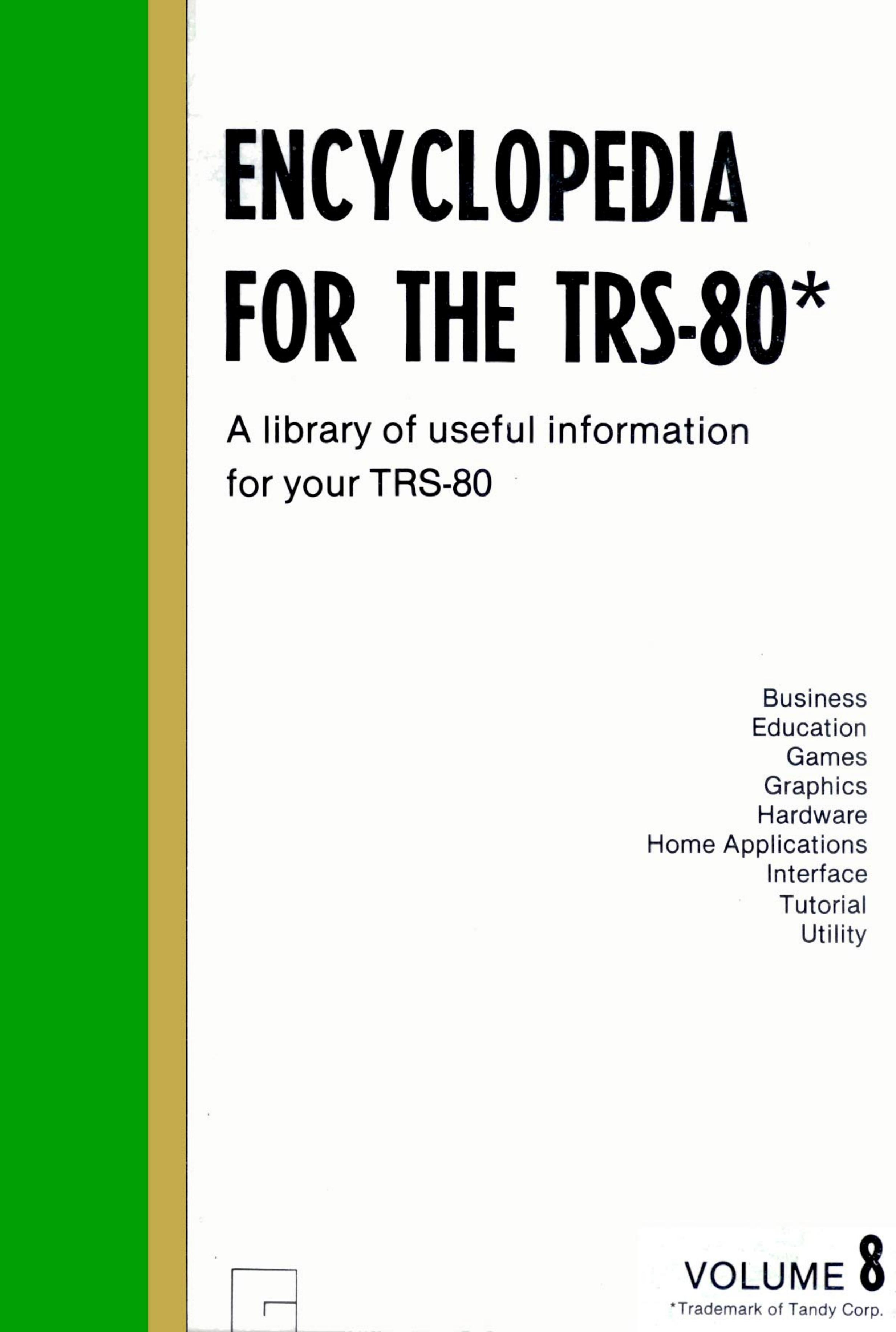 Encyclopedia for the TRS-80 Vol 8 (1982)(Wayne Green Inc)(pdf) by Scanned: Ira Goldklang