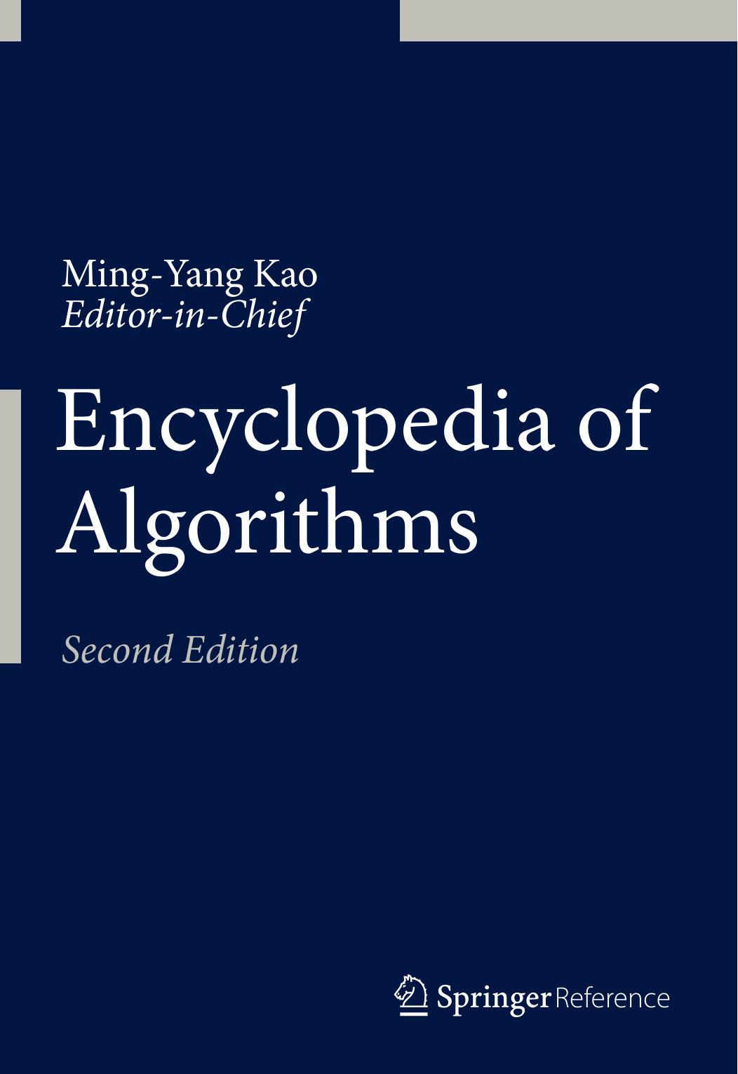 Encyclopedia of Algorithms, 2nd Edition by Unknown