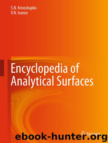 Encyclopedia of Analytical Surfaces by S.N. Krivoshapko & V.N. Ivanov