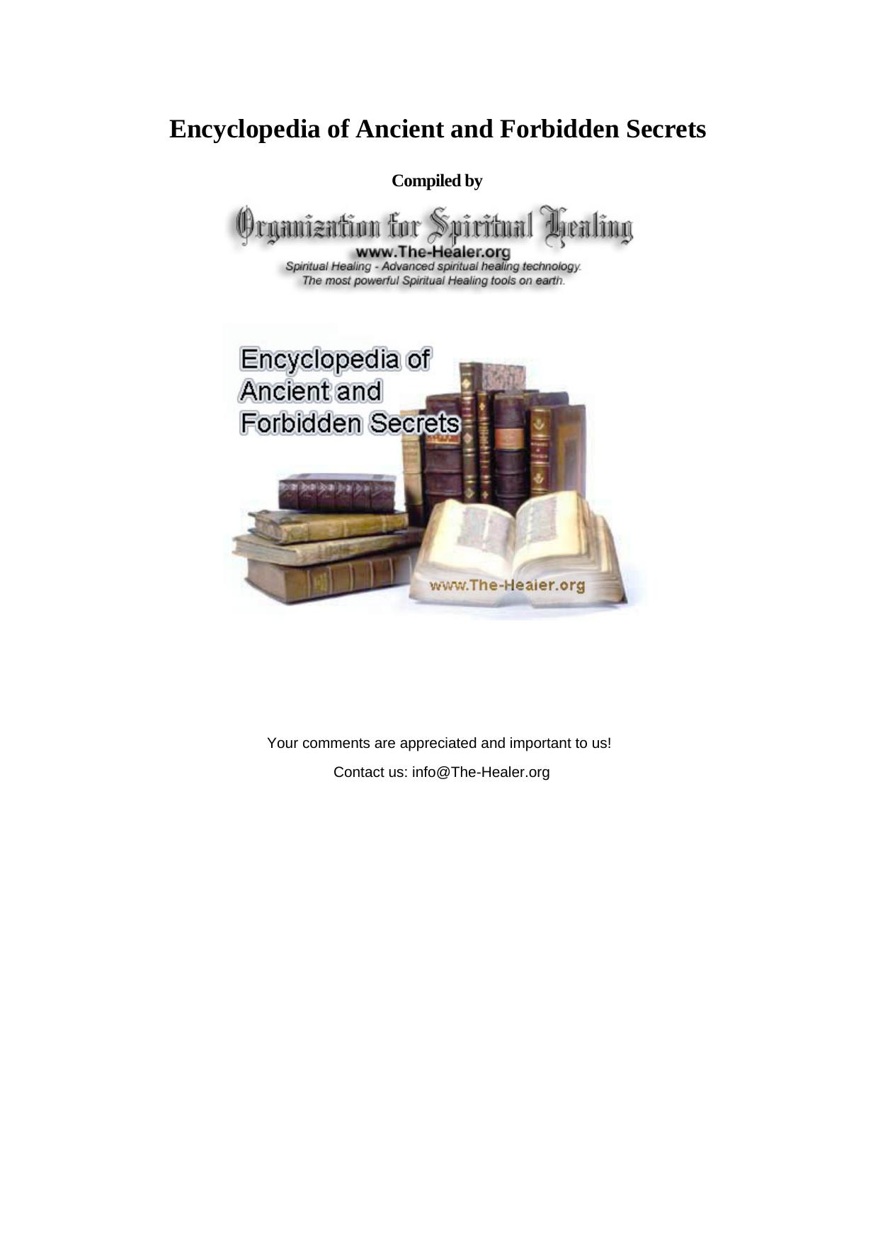 Encyclopedia of Ancient and Forbidden Secrets by Unknown