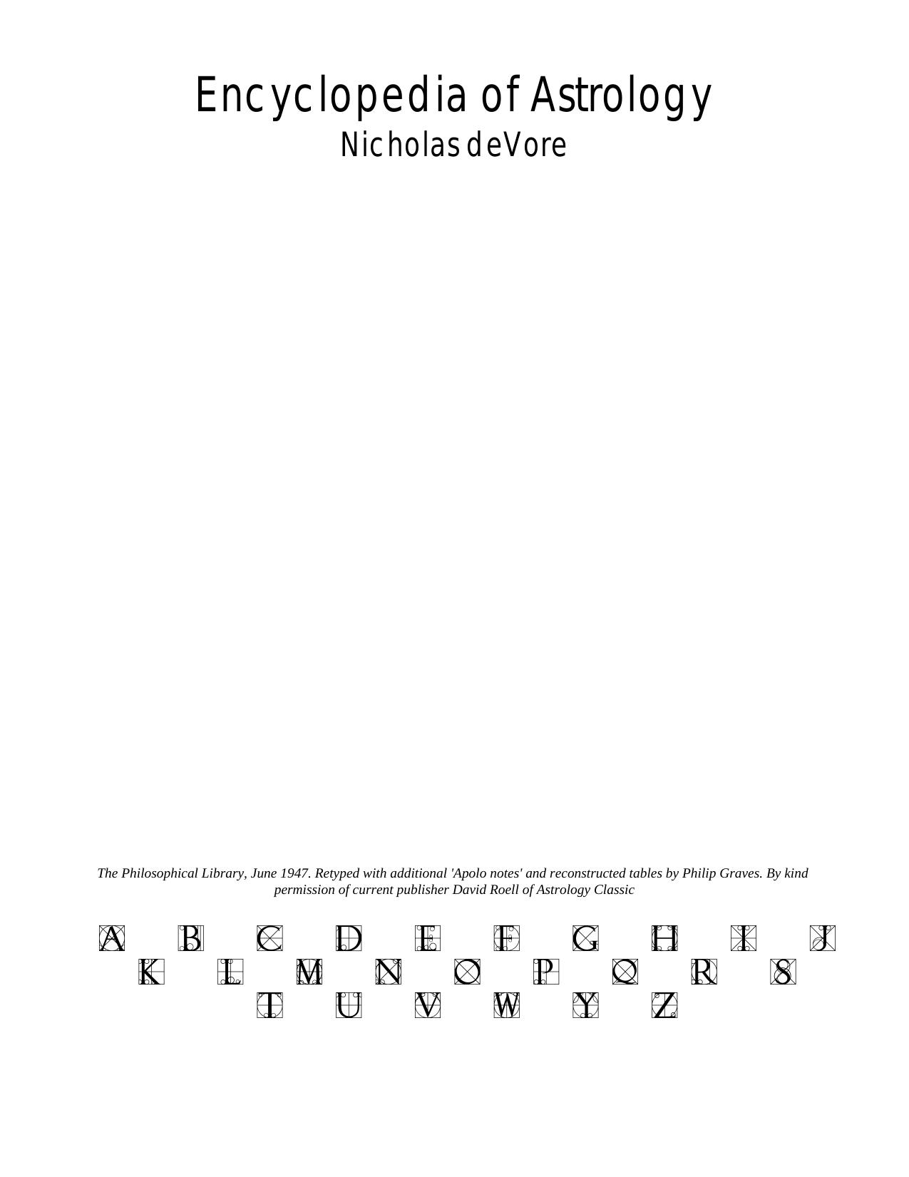 Encyclopedia of Astrology by Unknown