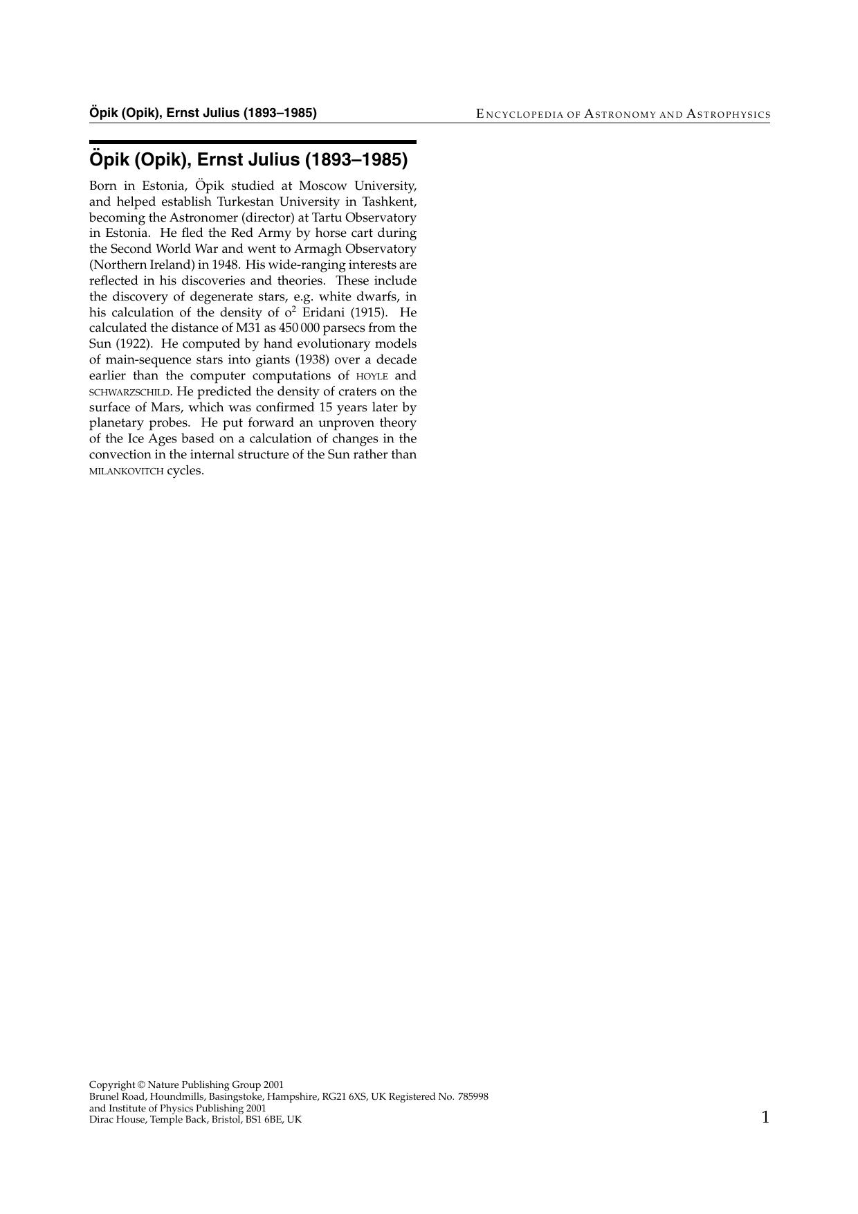 Encyclopedia of Astronomy & Astrophysics by Unknow
