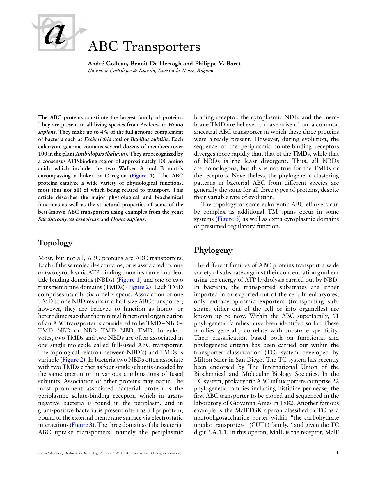 Encyclopedia of Biological Chemistry by Vol 1