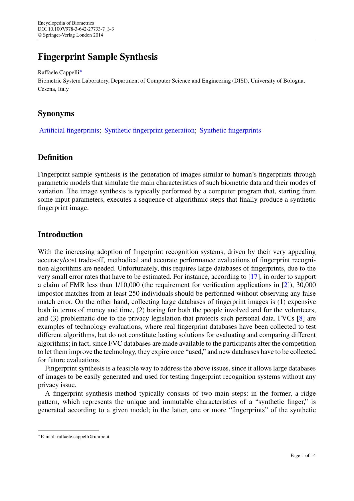 Encyclopedia of Biometrics by Stan Z. Li Anil K. Jain (eds.)
